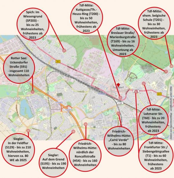 20220625_HP_Newsletter_SPD_Fraktion_Troisdorf_Wohnungsbau_Karte_Uebersicht_Wohnbauprojekte_Stadt