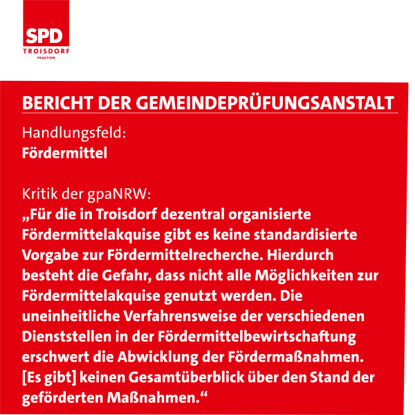 20221127_fb_gpaNRW_Pruefbericht_Kritik_Stadt_Troisdorf_SPD_Fraktion_Foerdermittel
