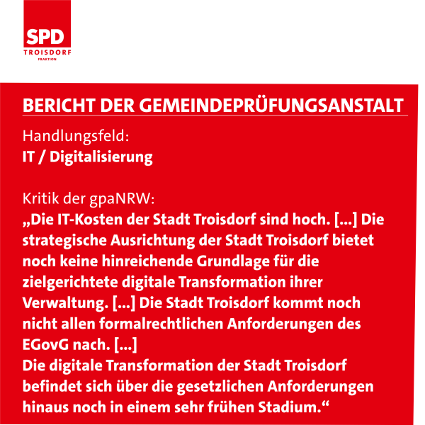 20221127_fb_gpaNRW_Pruefbericht_Kritik_Stadt_Troisdorf_SPD_Fraktion_IT_Digitalisierung