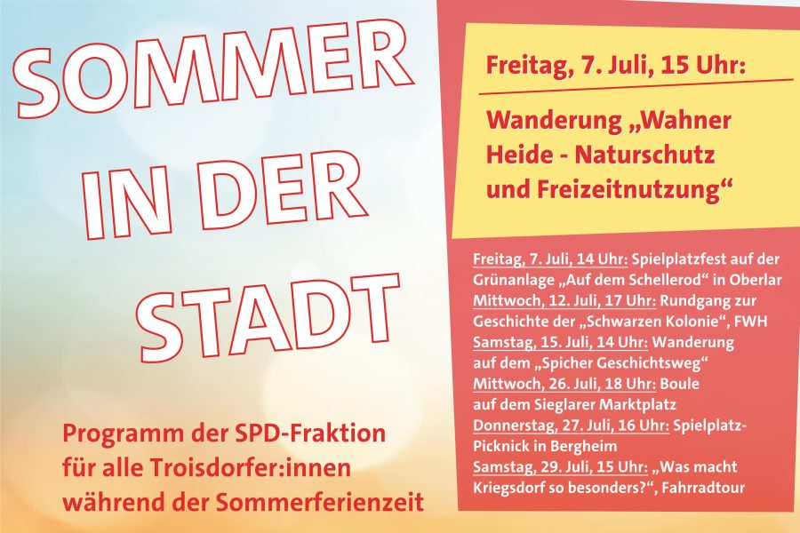 20230623_HP_Header_Sommerprogramm_SPD_Fraktion_Troisdorf_Ferienzeit_Wanderung_Wahner_Heide